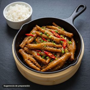 Patas de pollo preparadas, sugerencia de preparación